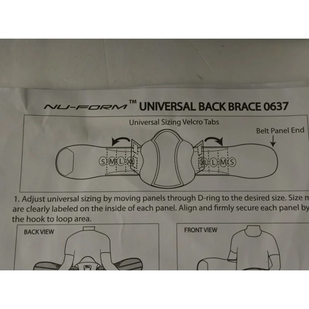 Ovation Medical Nu-Form Universal Back Brace 0637‎ Size S/M Excellent